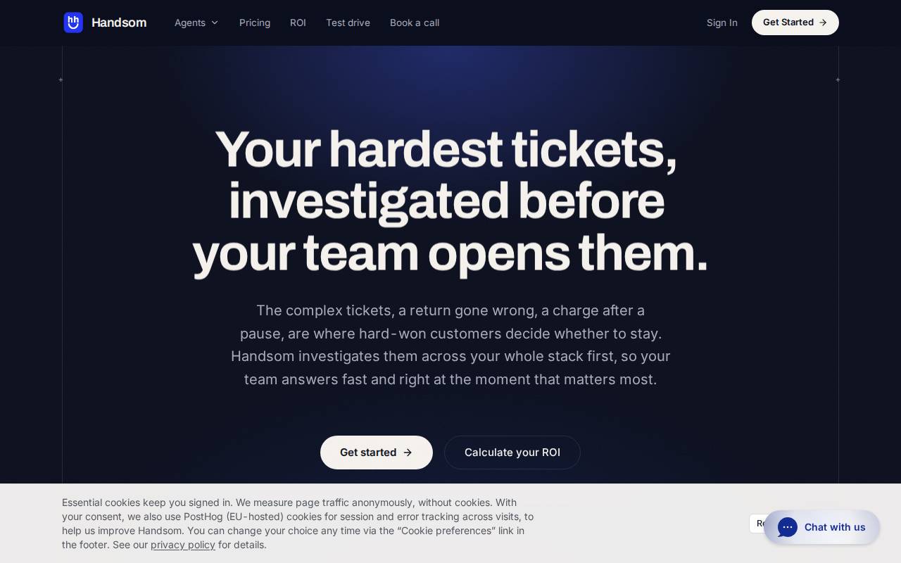 Screenshot of handsom.ai