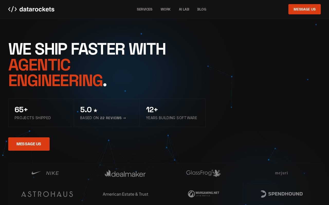 Screenshot of datarockets.com