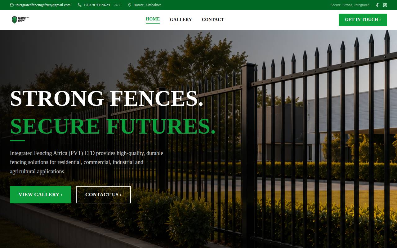 Screenshot of integratedfencingafrica.co.zw