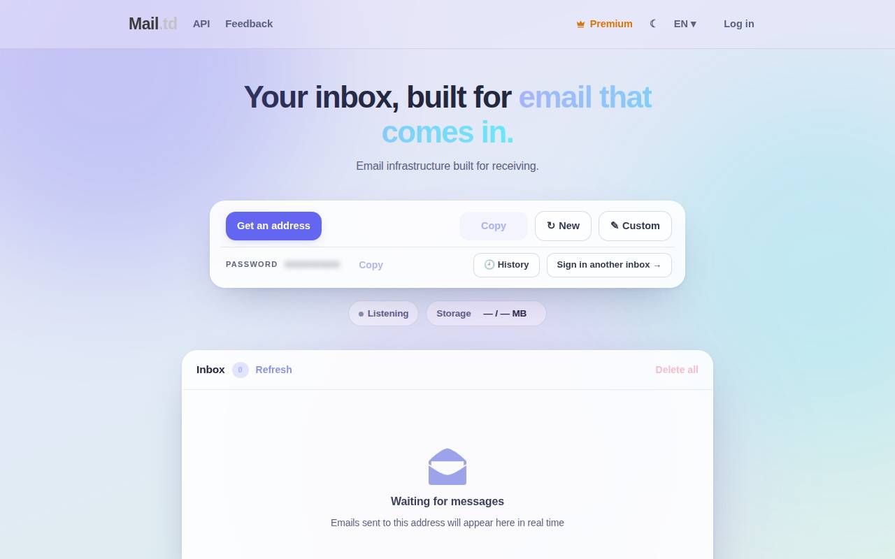 Screenshot of mail.td