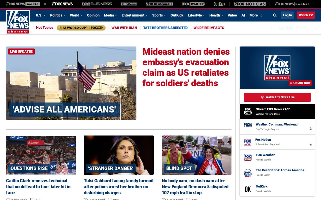 Screenshot of foxnews.com