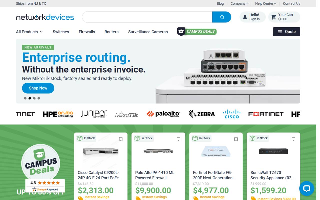 Screenshot of networkdevicesinc.com