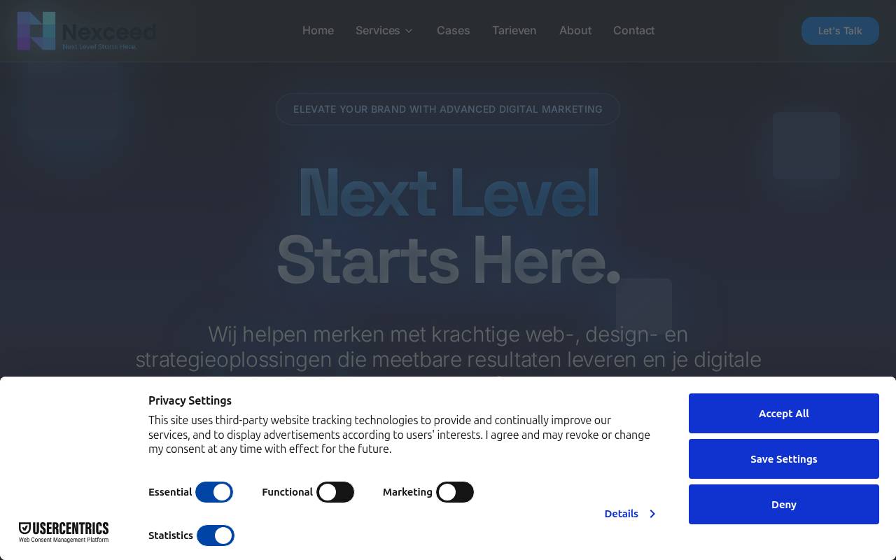 Screenshot of nexceed.nl