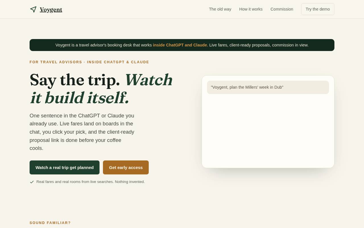 Screenshot of voygent.ai