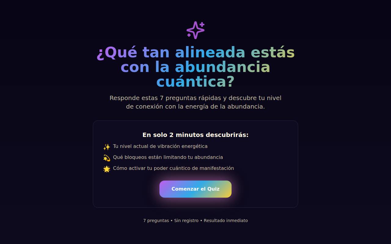 Screenshot of abundancia-cuantica-quizz.lovable.app
