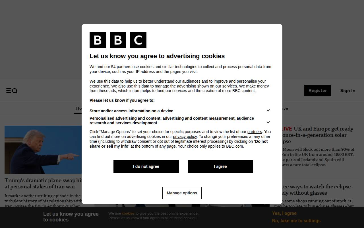 Screenshot of bbc.co.uk