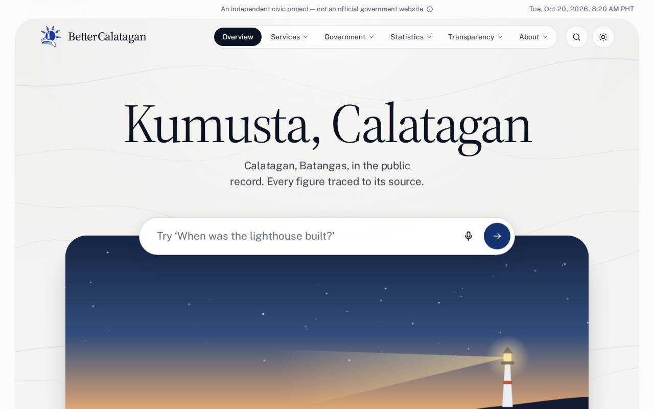 Screenshot of bettercalatagan.vercel.app