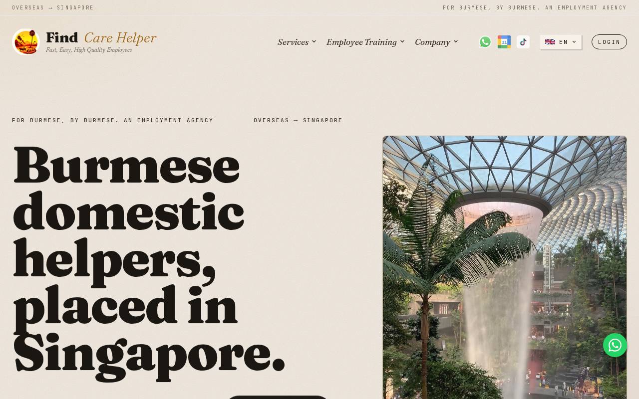 Screenshot of findcarehelper.com