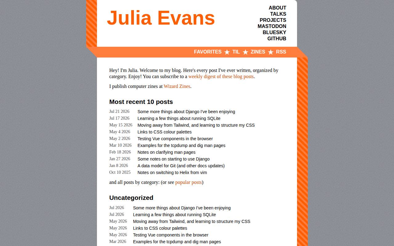 Screenshot of jvns.ca