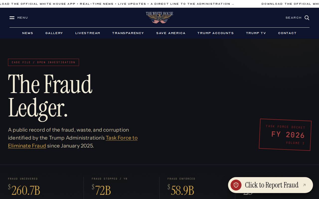 Screenshot of fraud.gov