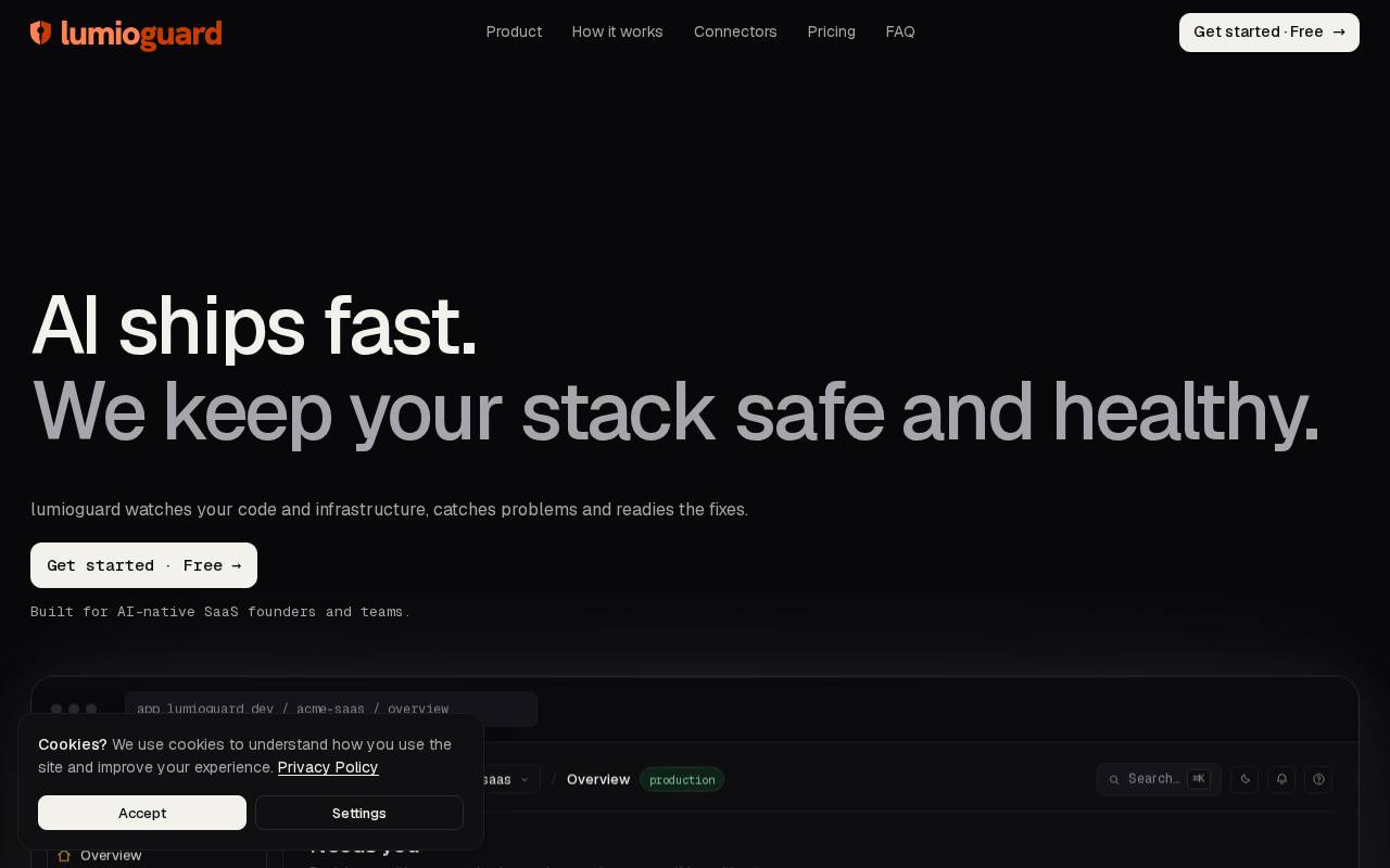 Screenshot of lumioguard.dev