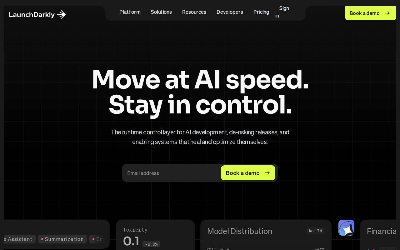 Screenshot of launchdarkly.com