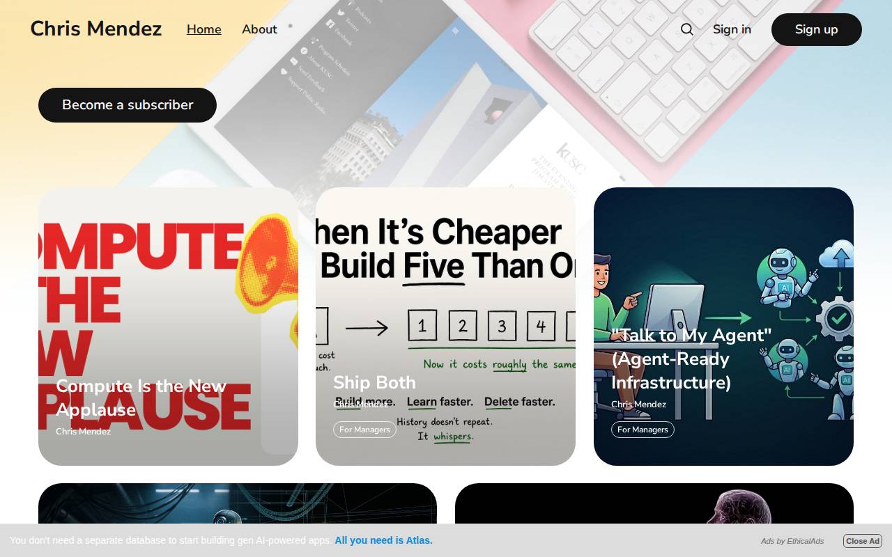 Screenshot of chrisjmendez.com