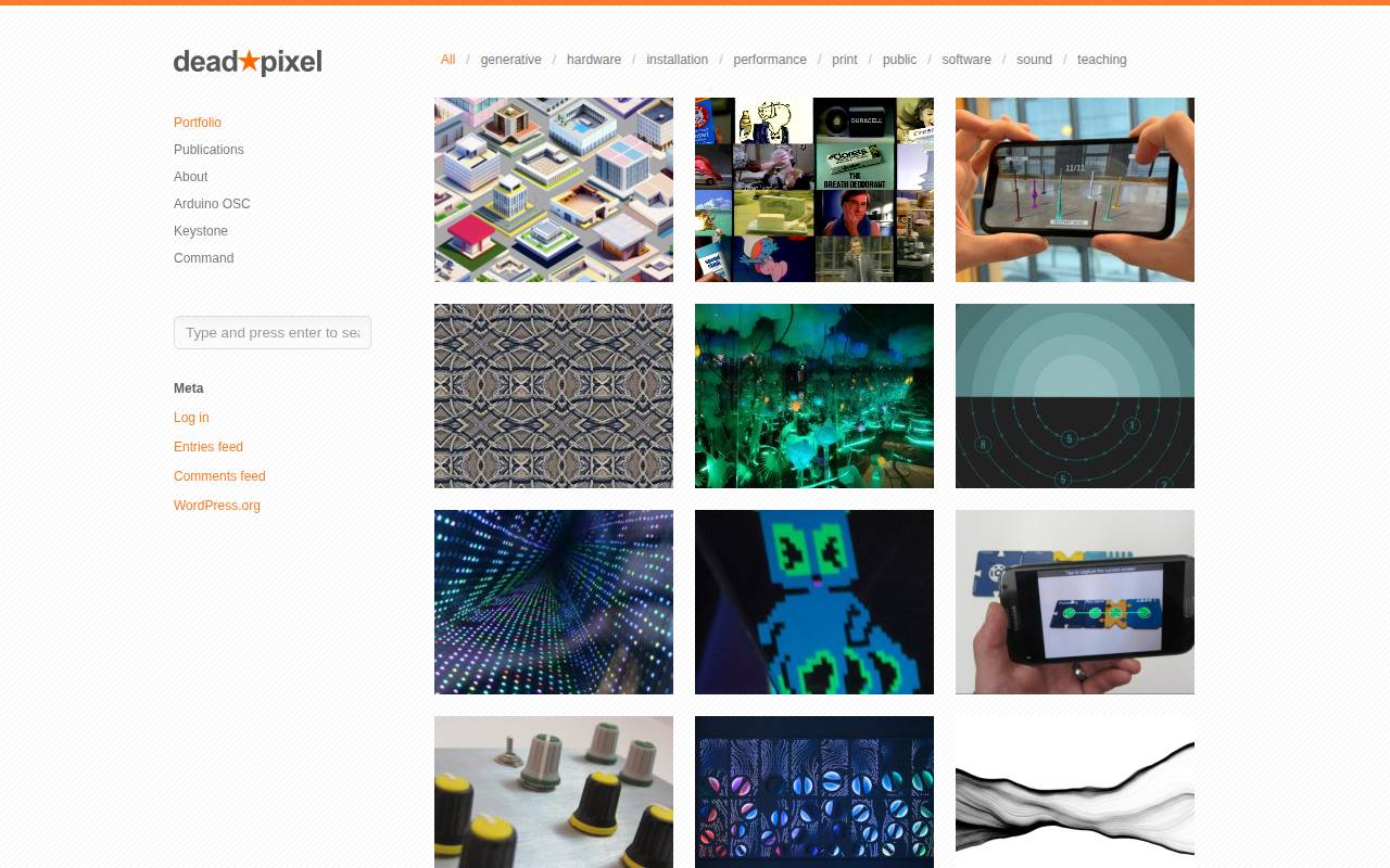 Screenshot of deadpixel.ca