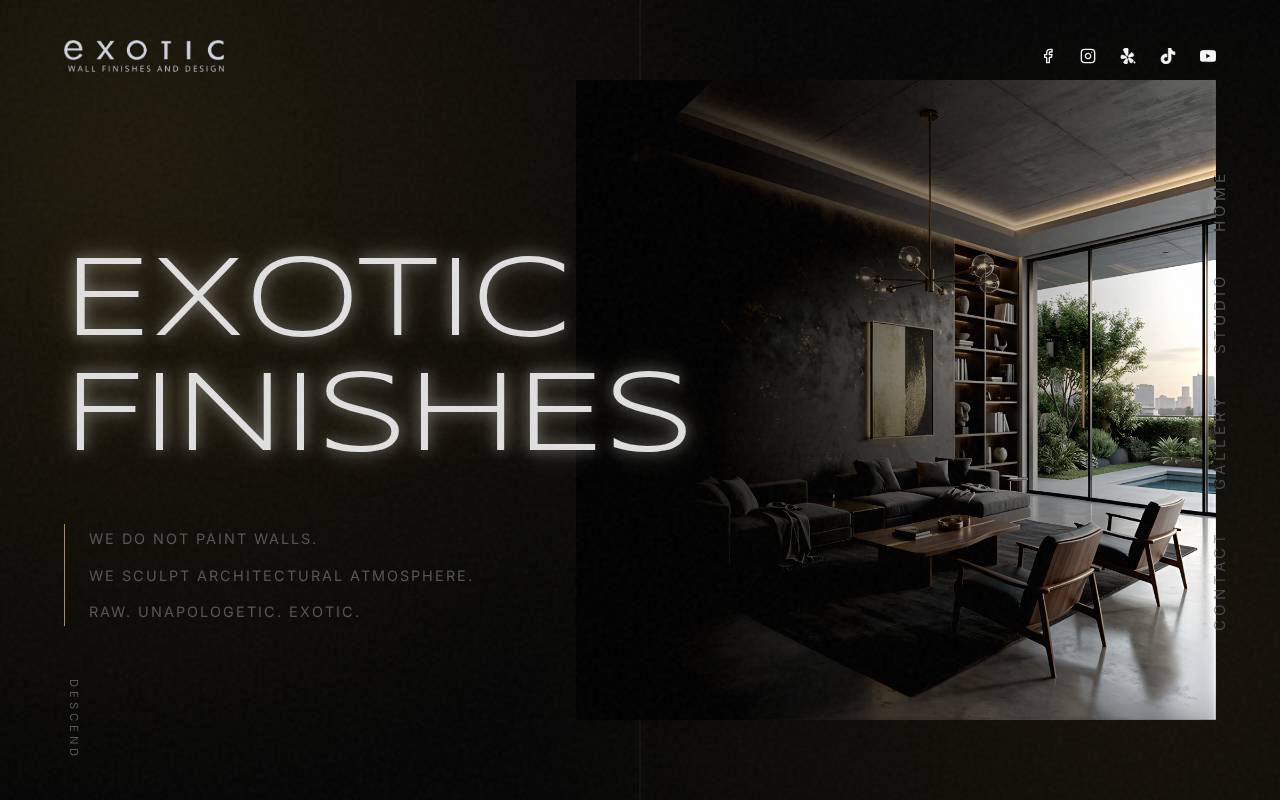 Screenshot of exoticwallfinishes.com